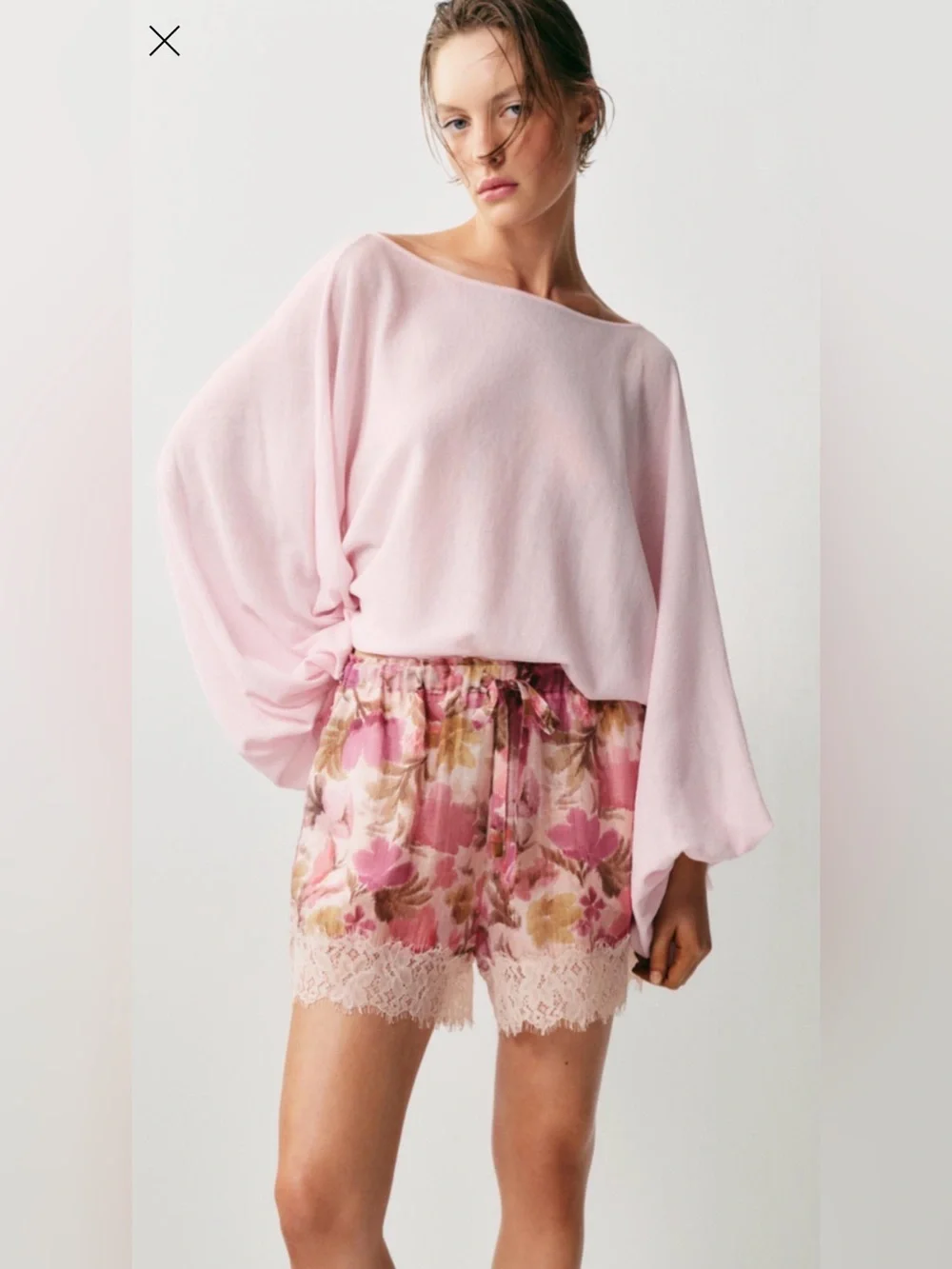 Zara Pink Lacey Shorts